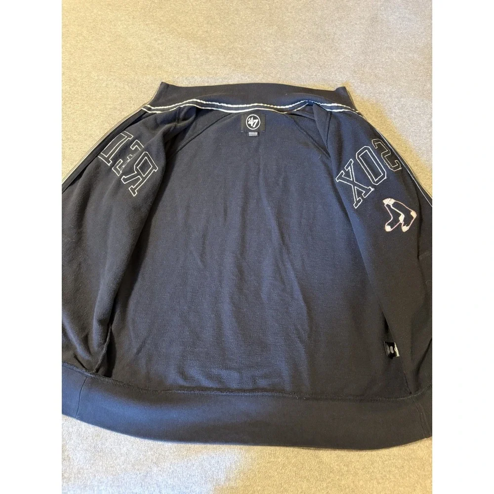 Boston Red Sox Jacket Men's Medium Blue Full Zip '47 Brand MLB Baseball Sports